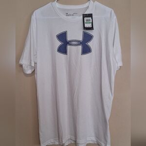 Under Armour Men's Size Large Blue And White T-Shirt NWT